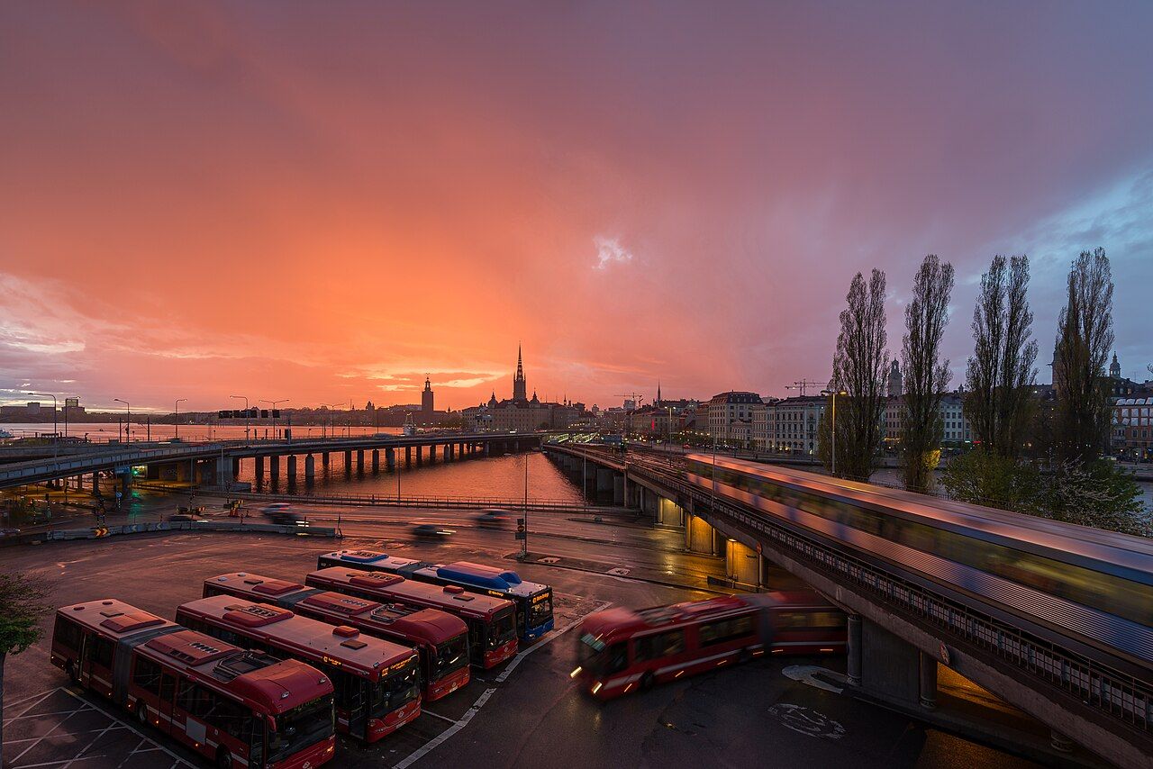 Vy över Stockholm vid Slussen